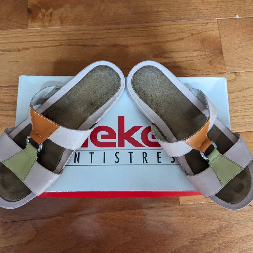 Rieker Antistress Sandals Leather EU Size 38 or US Size 7-7.5 - Picture 1 of 5